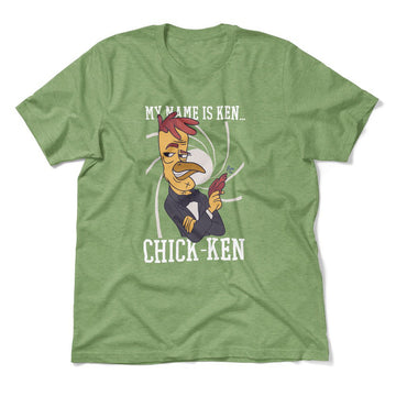 Chicken Spy Men/Unisex T-Shirt in Heather Green color